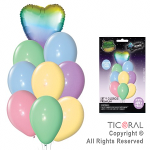 SET DE GLOBOS PREMIUM PASTEL x 1